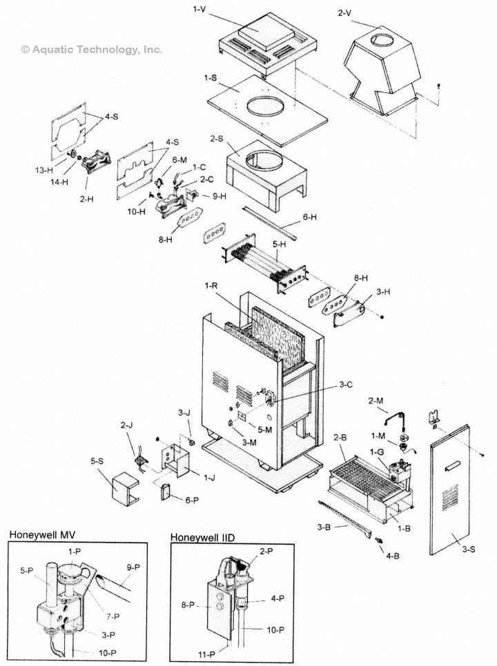 Raypak 151 Heater (Spa Pak II and California III) Replacement Parts