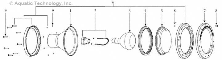 Jandy White Large Incandescent Pool Light Parts (Pro Series WPHV and WPLV)