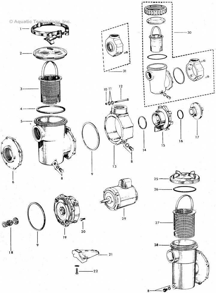 Jacuzzi P, PC, EP Pump Parts