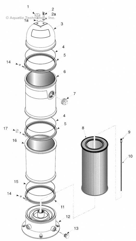 Sta-Rite Posi-Flo II Cartridge Filter (Model PTM135) Parts