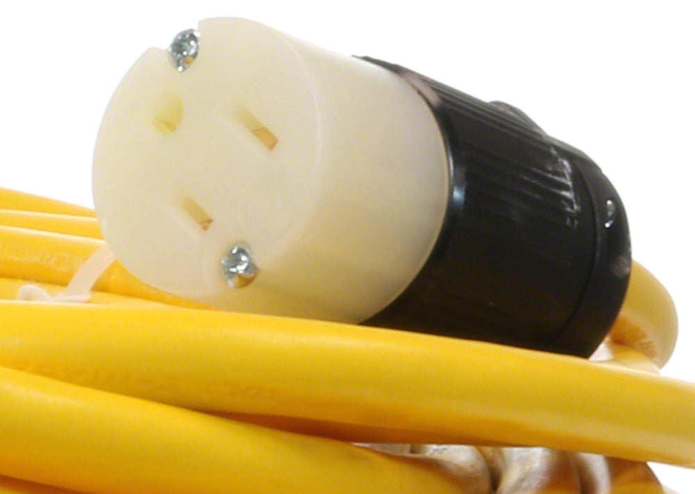 In-Line GFCI Cord Set -115 Volts 15A - 12/3 AWG Male and Female Plug - 50 Foot Yellow Cord