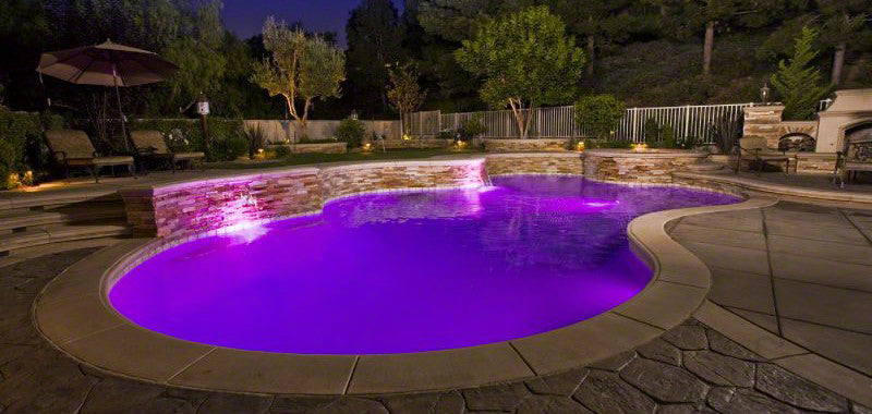 Color Changing LED Pool Light - 12 Volts - 1.5 Inch Nicheless - 50 Foot Cord