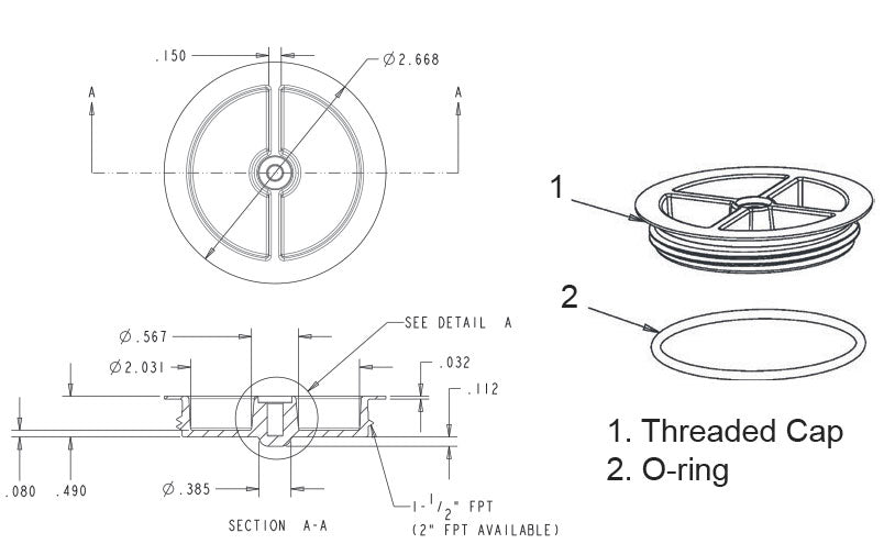 Plaster Cap With Magnet-Finding Metal Insert - 1-1/2 Inch