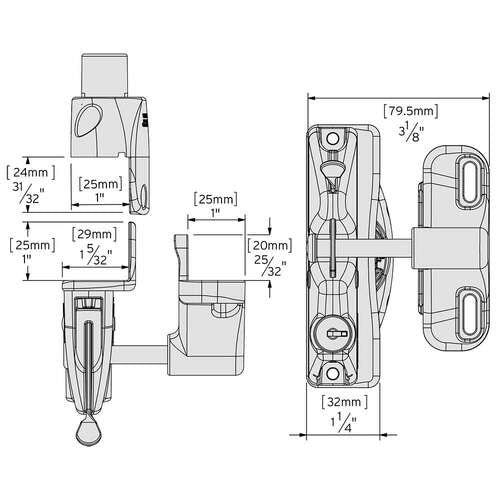 Lokk Latch Key-Lockable Gate Latch With External Access - White