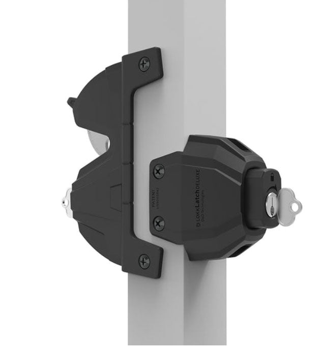 Lokk Latch Deluxe Security Gate Latch - Dual-Lockable Keyed Alike - Black