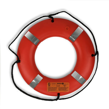 USCG High-Impact Foam 24 Inch Life Ring Buoy With SOLAS Reflective Tape - Orange