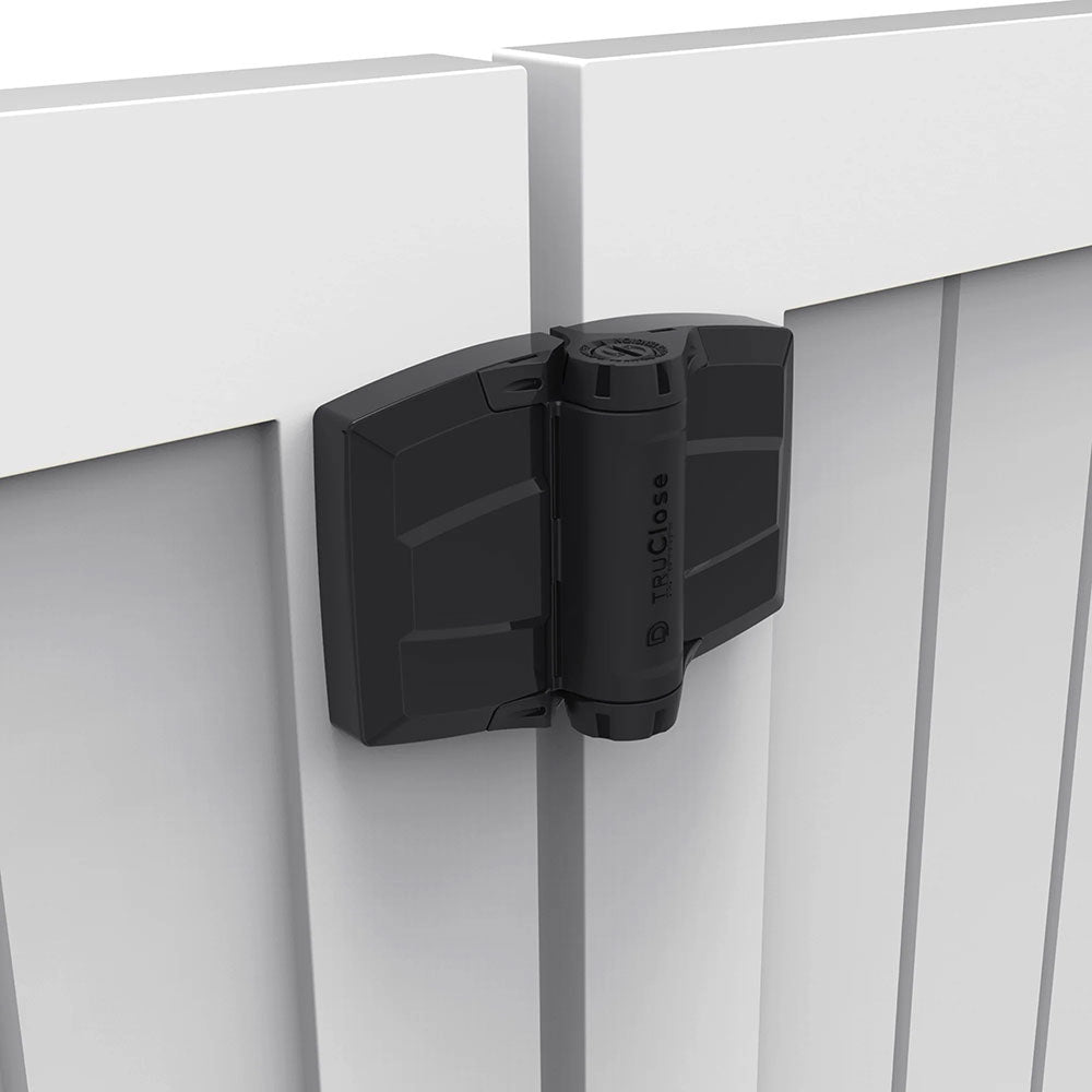 TruClose Heavy-Duty Multi-Adjust Vinyl or Wood Gate Hinges - Black - Pair