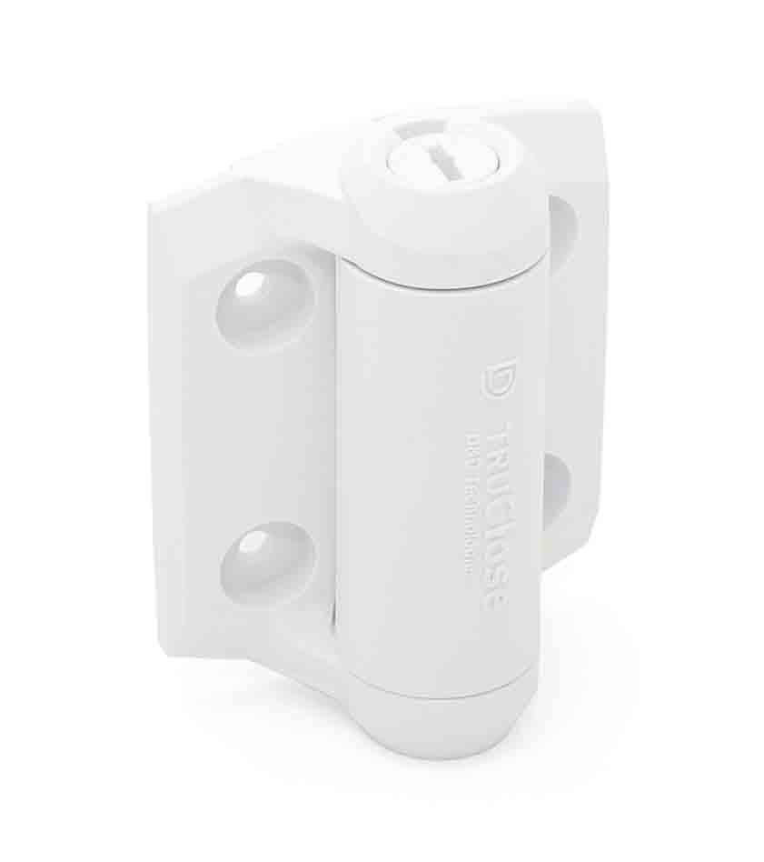 TruClose S3 Self-Closing Metal Gate Hinges Without Legs - White - Pair