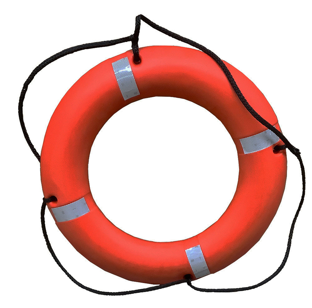 USCG Hard Shell 30 Inch Deckbuoy Life Ring With Reflective Tape - Orange