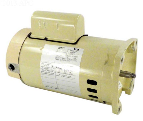 1 HP Pump Motor Square Flange - 1-Speed 1-Phase 115/208-230 Volts 60 Hz - Almond