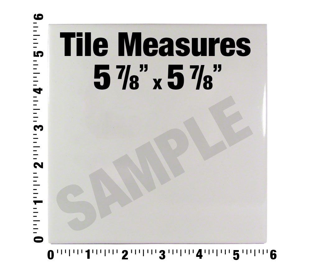 WATER 3 Tile Message Ceramic Skid Resistant Tile Depth Marker 6 Inch x 6 Inch