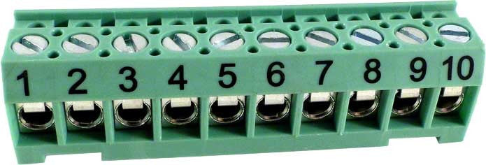 6610 - AquaLink Green Terminal Bar Connector - 10 Pin - Zodiac