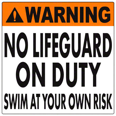 South Carolina No Lifeguard Aluminum Pool Sign - 24x30 Inch