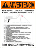 Dive at Your Own Risk Instructional Warning Sign in Spanish - 18 x 24 Inches on Heavy-Duty Aluminum