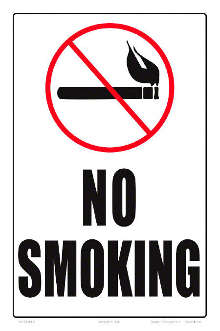 No Smoking Aluminum Sign - 8x12 Inch