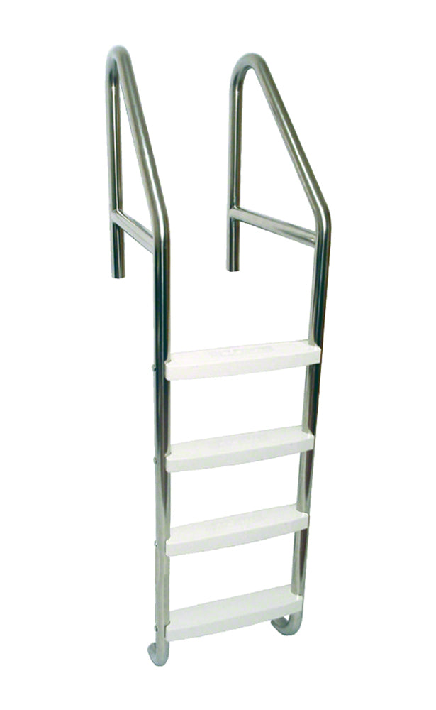 4-Step 23 Inch Wide Standard Cross-Braced Plus Commercial Ladder 1.90 x .065 Inch - Plastic Treads