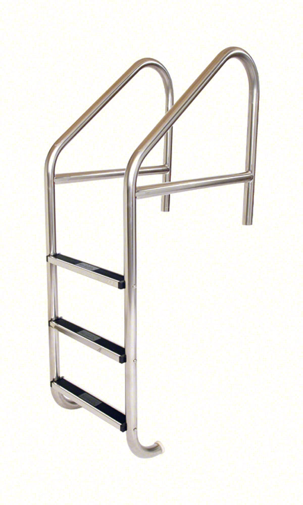 3-Step 29 Inch Wide Standard Cross-Braced Plus Commercial Ladder 1.90 x .065 Inch - Stainless Treads