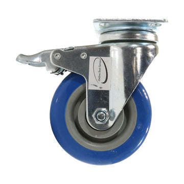 4 Inch x 1-1/2 Inch Polyurethane Swivel with Brake Caster