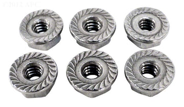 LR Pump Hex Nuts 10-24 - Stainless Steel - Pack of 6