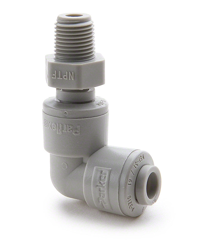 Male Elbow Swivel 3/8 O.D. x 1/4 Inch NPT - TrueSeal