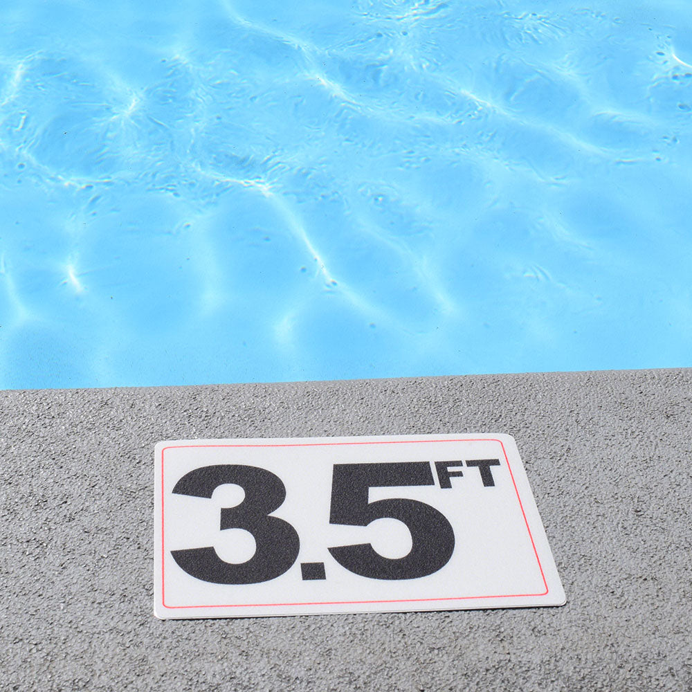 3.5 FT Pool Deck Depth Marker - Adhesive Installation