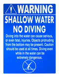 Shallow Water No Diving Warning Sign - 18 x 24 Inches Engraved on Blue/White Plastic .25