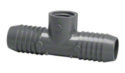 Combination Reducing Insert Tee - 1-1/4 x 1-1/4 x 1 Inch Insert x Insert x Reducing FIPT - PVC