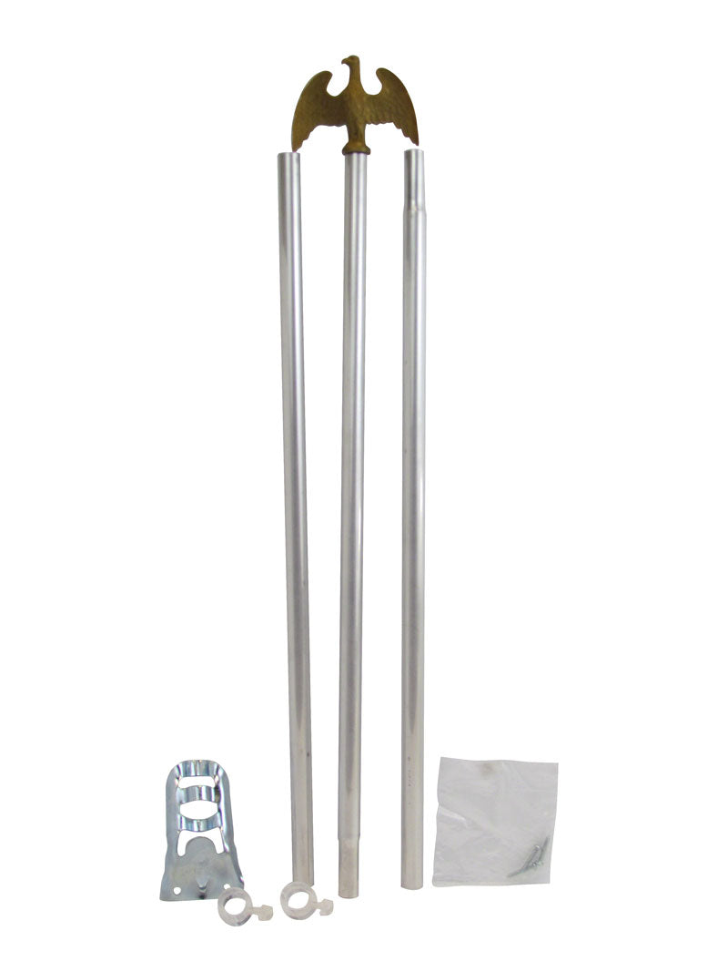 6 Foot Flag Pole With Flag Clips - Aluminum