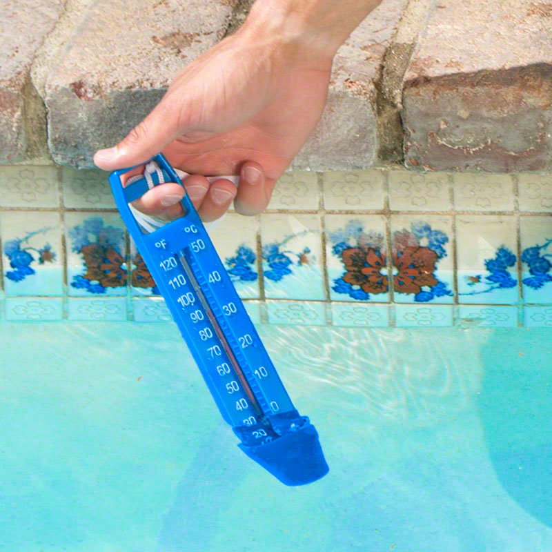 8.25 White Swimming Pool Thermometer with Cord and Removable Buoy