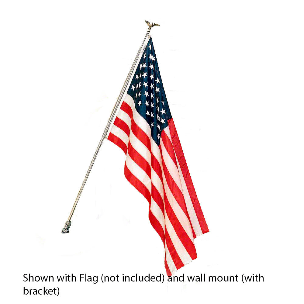 6 Foot Flag Pole With Flag Clips - Aluminum