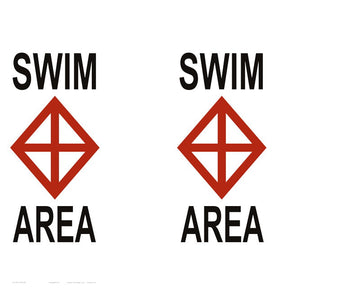 Swim Area Regulatory Buoy Label - 30 x 24 Inches on Adhesive Vinyl