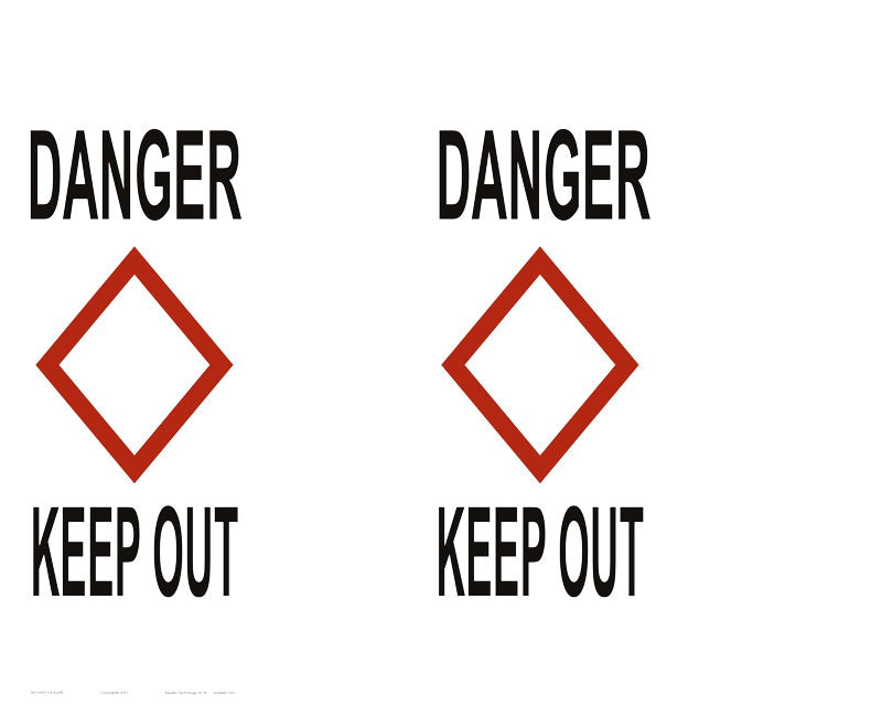 Danger Keep Out Regulatory Buoy Label - 30 x 24 Inches on Adhesive Vinyl