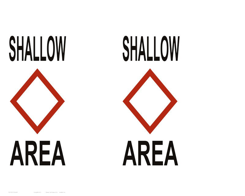 Shallow Area Regulatory Buoy Label - 30 x 24 Inches on Adhesive Vinyl