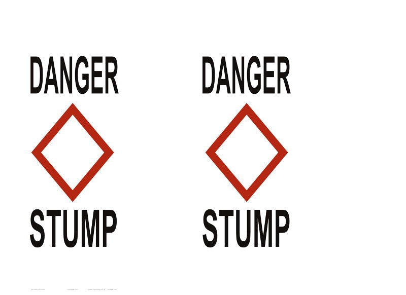 Danger Stump Regulatory Buoy Label - 33 x 24 Inches on Adhesive Vinyl