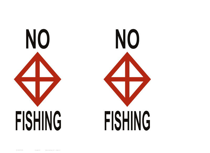 No Fishing Regulatory Buoy Label - 33 x 24 Inches on Adhesive Vinyl