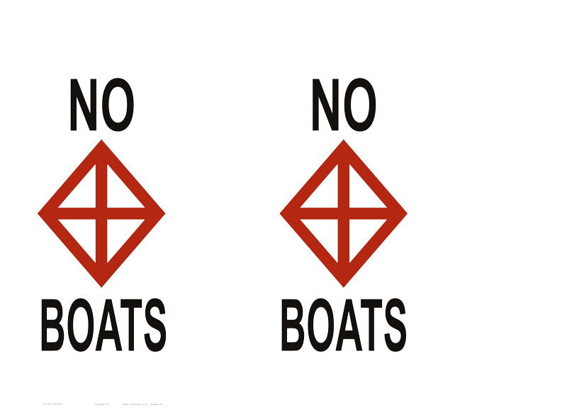 No Boats Regulatory Buoy Label - 33 x 24 Inches on Adhesive Vinyl