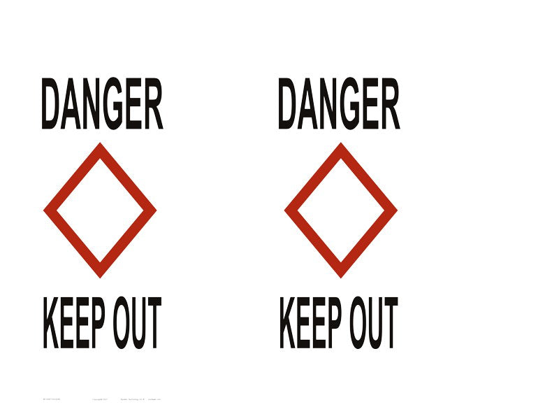 Danger Keep Out Regulatory Buoy Label - 33 x 24 Inches on Adhesive Vinyl