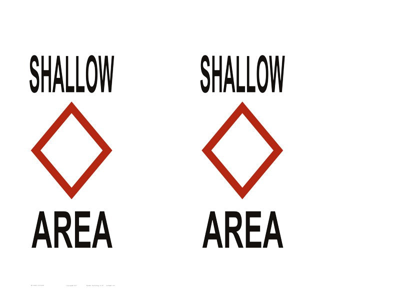 Shallow Area Regulatory Buoy Label - 33 x 24 Inches on Adhesive Vinyl