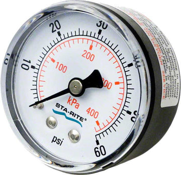 Cristal-Flo/System:3 Series Filter Pressure Gauge - 0-60 PSI