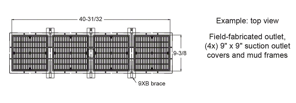 T-Bar 9 Inch Stainless Steel Extension Bracket - For Main Drains