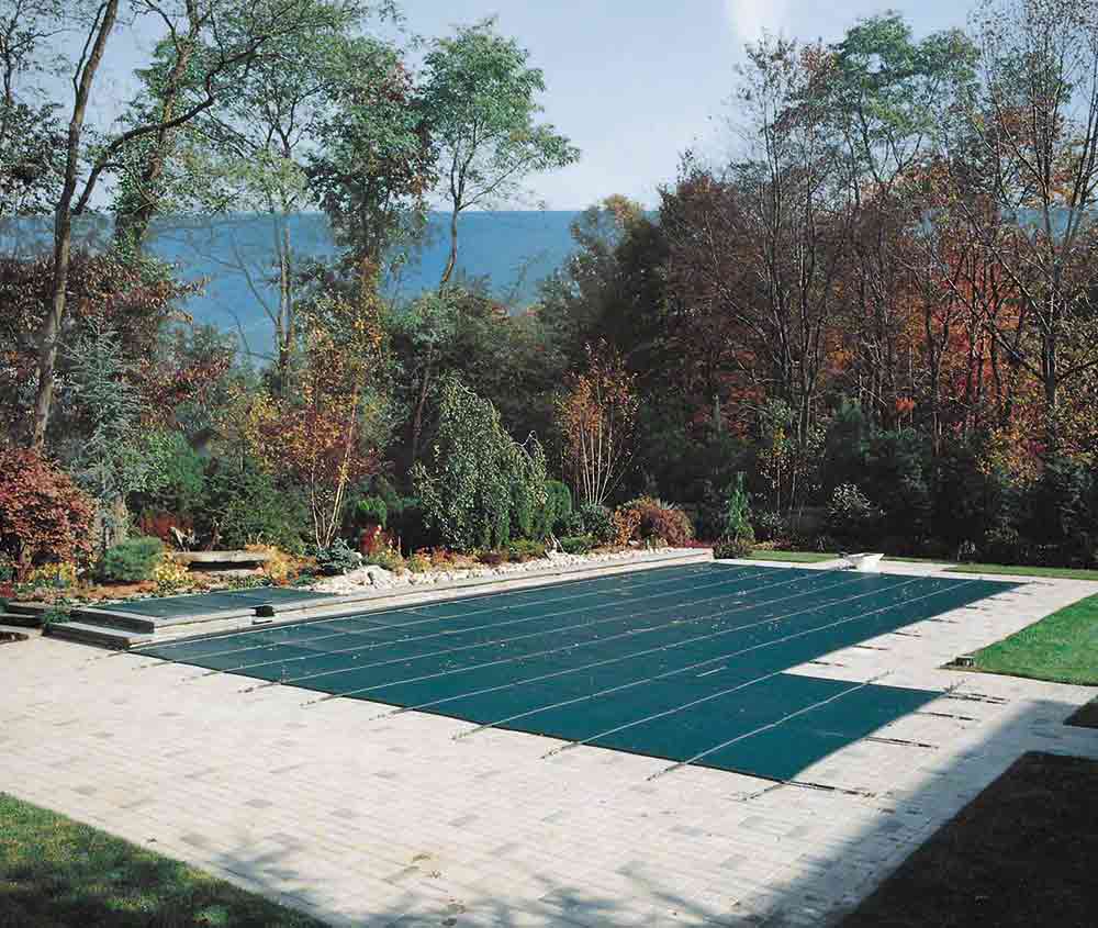 RuggedMesh Mesh Winter Pool Cover - 20 x 40 Feet, 4 x 8 Feet Left 3-Foot  Offset Step - Meyco - CQS204048LO3-RM